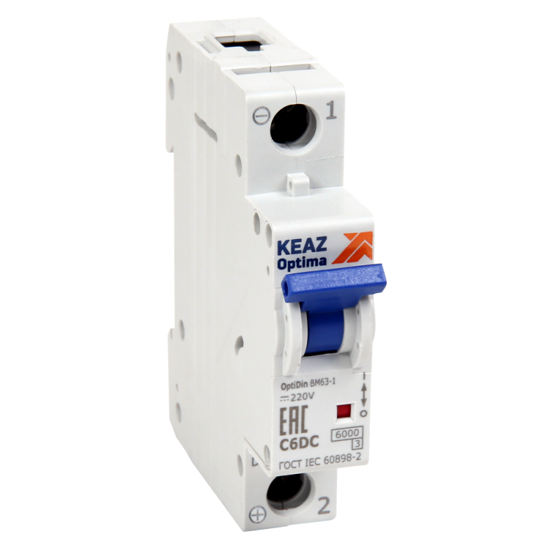 выключатель автоматический модульный 1п c 25а optidin bm63-1c25-dc-rp-ухл3 кэаз 339191 от BTSprom.by