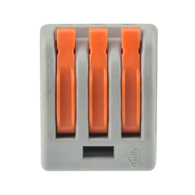  Клемма соединительная многоразовая 3-проводная (0.08-4кв.мм) сер. (уп.20шт) Rexant 07-5253-4-20 фото в каталоге от BTSprom.by