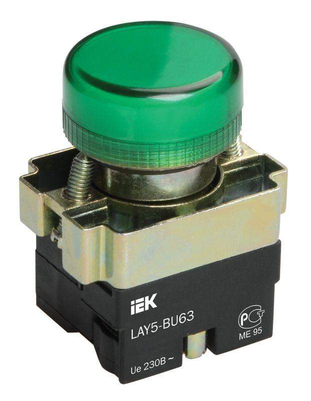 индикатор светосигнальный lay5-bu63 d22мм 230в зел. iek bls50-bu-k06 от BTSprom.by