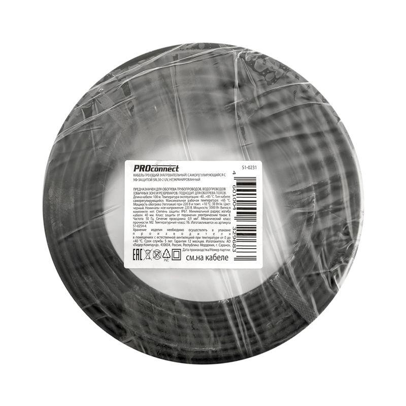  Кабель греющий саморег. SRL30-2 UV с УФ-защитой неэкранир. 30Вт/м 0.9кв.мм/55м (уп.100м) PROCONNECT 51-0231 фото в каталоге от BTSprom.by