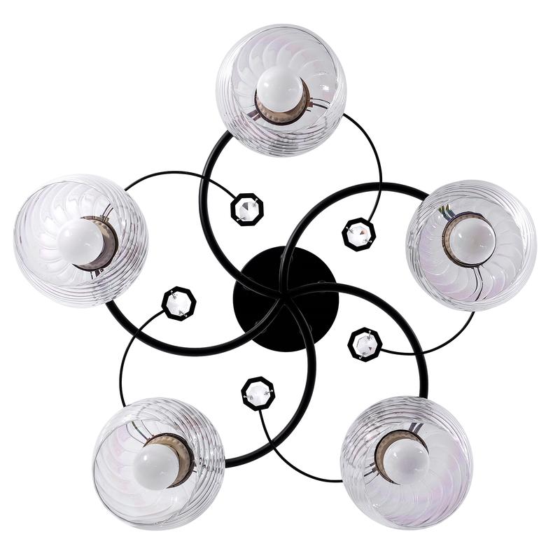  Светильник 11293-2/5 (Плафон 8310) НПБ 01-5х60-146 Е27 ИУ черн. хром Элетех 1005404879 фото в каталоге от BTSprom.by