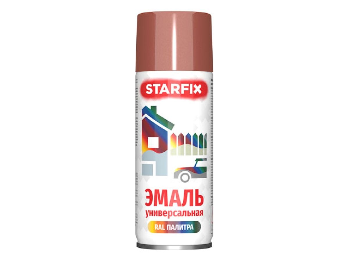 краска-эмаль аэроз. универсальная медный металлик starfix 520мл (8029) (жемчужно-медный, глянцевая) sm-102057-1 от BTSprom.by