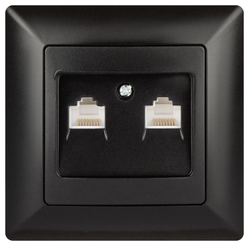 розетка компьютерная 2-м сп solo 4-304-05 rj45 антрацит intro б0043393 от BTSprom.by