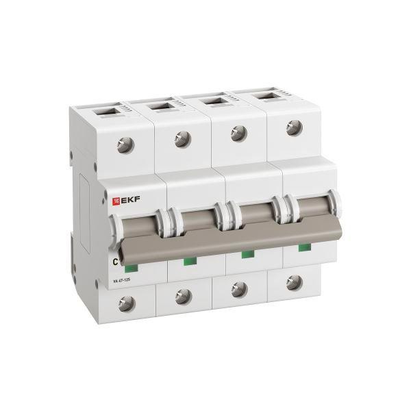 выключатель автоматический модульный 4п c 100а 15ка ва 47-125 proxima ekf mcb47125-4-100c от BTSprom.by