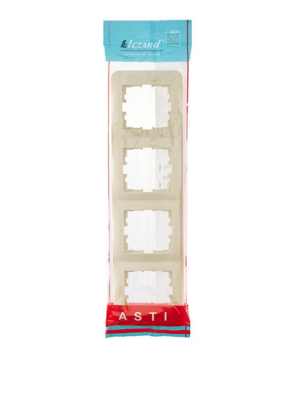  Рамка 4-м ASTI вертикал. крем. LEZARD 7081-0300-154 фото в каталоге от BTSprom.by