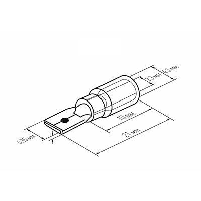  Клемма плоск. изол. термоус. (КПИт штекер - 6.35мм) 1.5-2.5кв.мм (DRS/MDD2-250) (уп.100шт) Rexant 08-0334 фото в каталоге от BTSprom.by