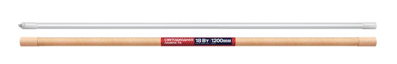 лампа светодиодная 18вт t8 линейная 4000к нейтр. бел. g13 1600лм 180-240в 1200мм rev 32392 1 от BTSprom.by