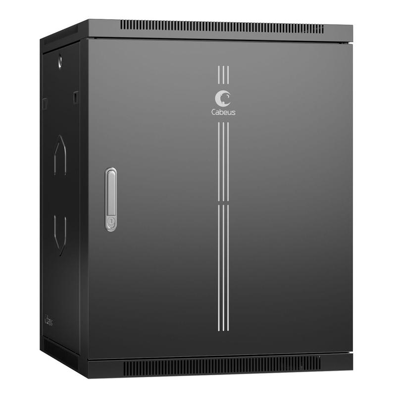шкаф телекоммуникационный настенный sh-05f-15u60/60m-r-bk 19дюйм 15u 600х600х769мм дверь метал. черн. (ral 9004) cabeus 10746c от BTSprom.by