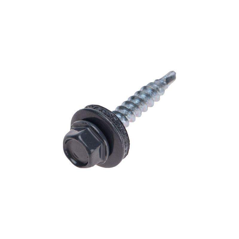 саморез кровельный 4.8х29мм окрашенный ral 7024 короб (уп.250шт) kranz 1205-4829-3 от BTSprom.by