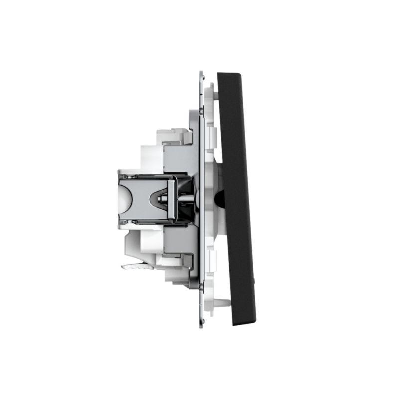  Выключатель 1-кл. ArtGallery 10AX с подсветкой быстрозажим. клем. механизм карбон SE GAL001013S фото в каталоге от BTSprom.by