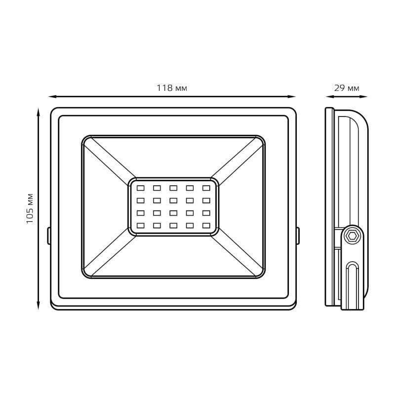  Прожектор светодиодный Elementary 20Вт 6500К IP65 1800лм 200-240В ДО бел. GAUSS 613120320 фото в каталоге от BTSprom.by