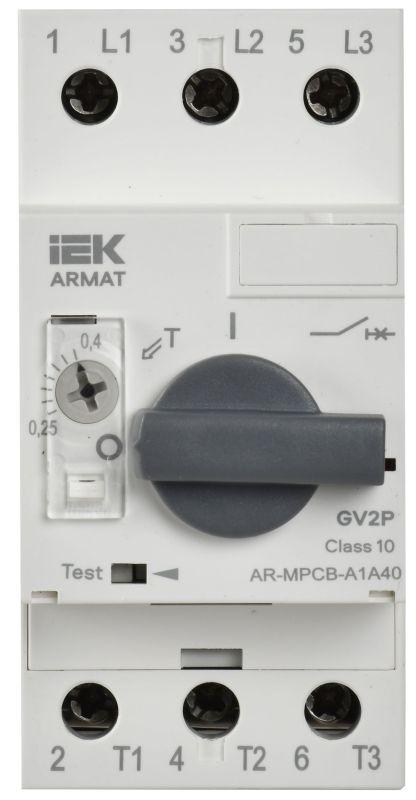  Выключатель автоматический защиты двигателя A1 GV2P 0.24-0.4А ARMAT IEK AR-MPCB-A1A40 фото в каталоге от BTSprom.by