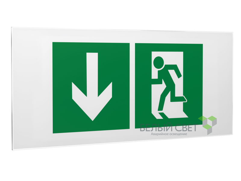 знак безопасности ps-50206.e40"указ. двери эвакуац. выхода (левостор.)" белый свет a18219 от BTSprom.by