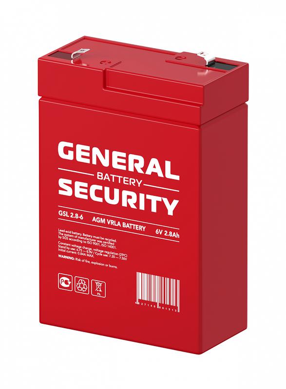  Аккумулятор 6В 2.8А.ч General Security GSL2.8-6 фото в каталоге от BTSprom.by