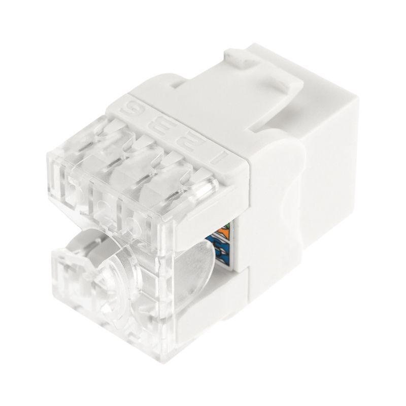 модуль keystone jack rj-45(8p8c) utp неэкранир. кат.5e тип 180град. с пылезащитной шторкой бел. pro rexant 02-0060-1 от BTSprom.by
