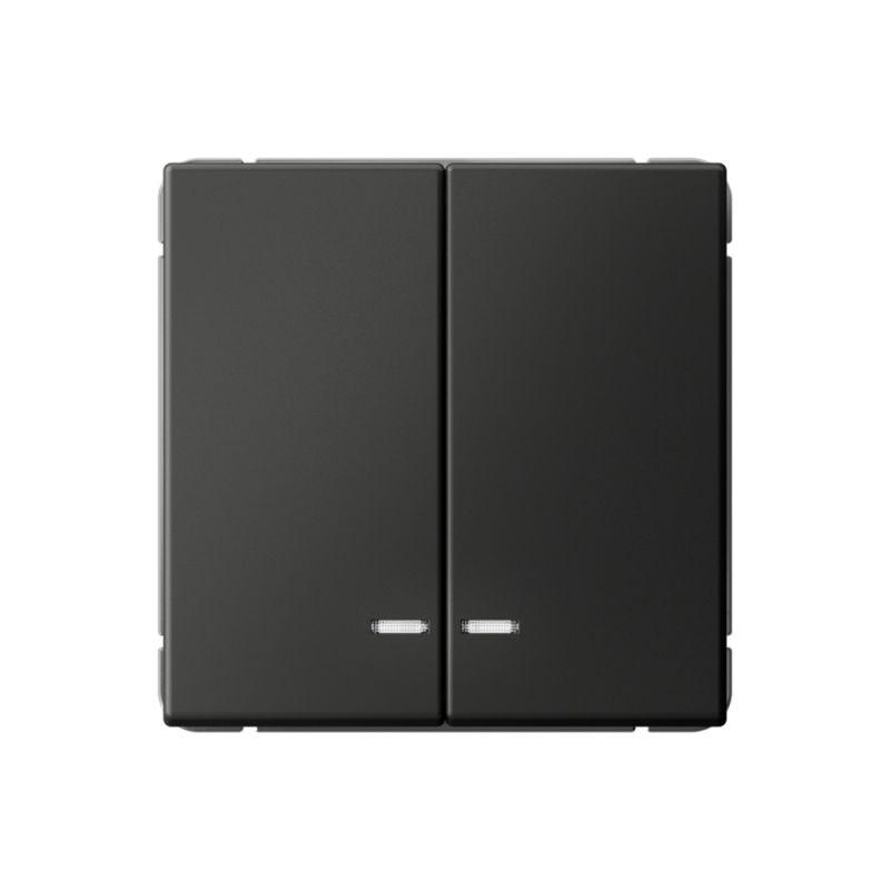  Выключатель 2-кл. ArtGallery (сх. 5а) 10AX с подсветкой быстрозажим. клем. механизм базальт SE GAL001453S фото в каталоге от BTSprom.by