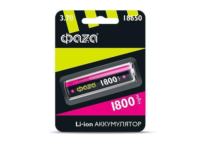 аккумулятор 18650 3.7в li-ion 1800ма.ч без платы защиты фаzа 5008045 от BTSprom.by