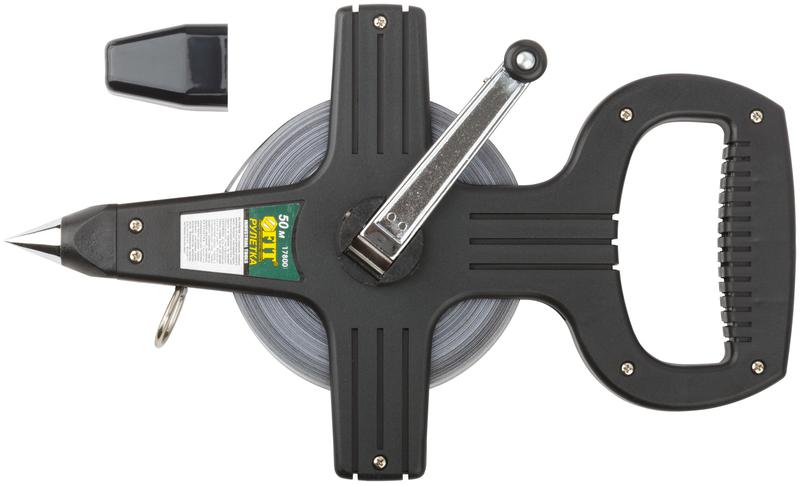 рулетка геодезическая 50м стальная лента открытый пластик. корпус черн. fit 17800 от BTSprom.by