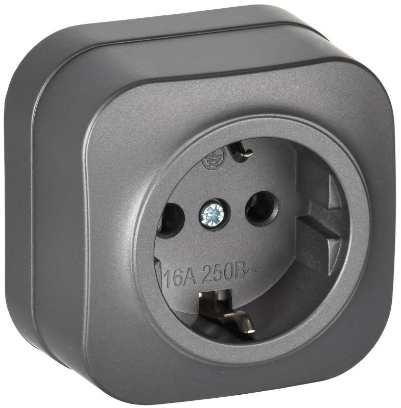 розетка оп glory рс20-3-хсм 16а с заземл. без защ. шторок сталь матов. iek erh11-k46m-16 от BTSprom.by