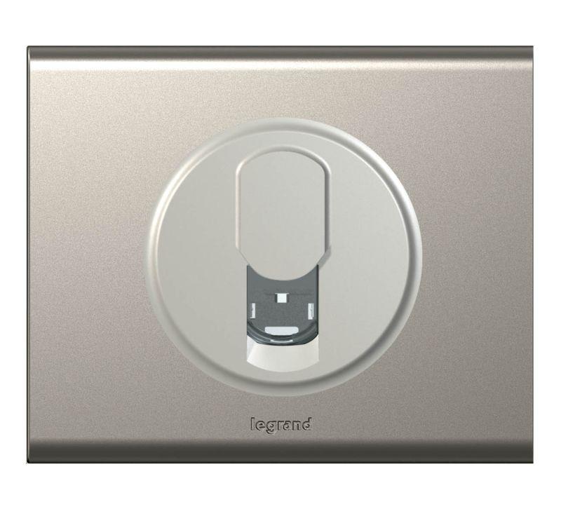  Панель лицевая Celiane для розетки телефонной RJ11 титан Leg 068537 фото в каталоге от BTSprom.by