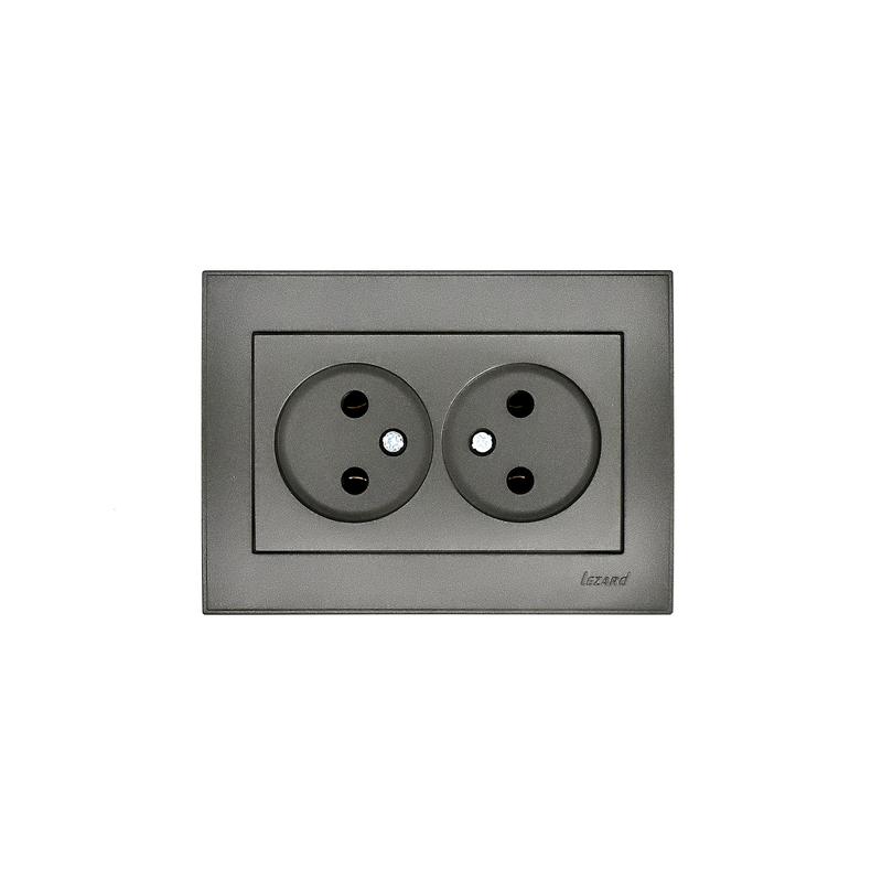 розетка 2-м rain без заземл. керамика матов. черн. графит lezard 703-4141-128 от BTSprom.by