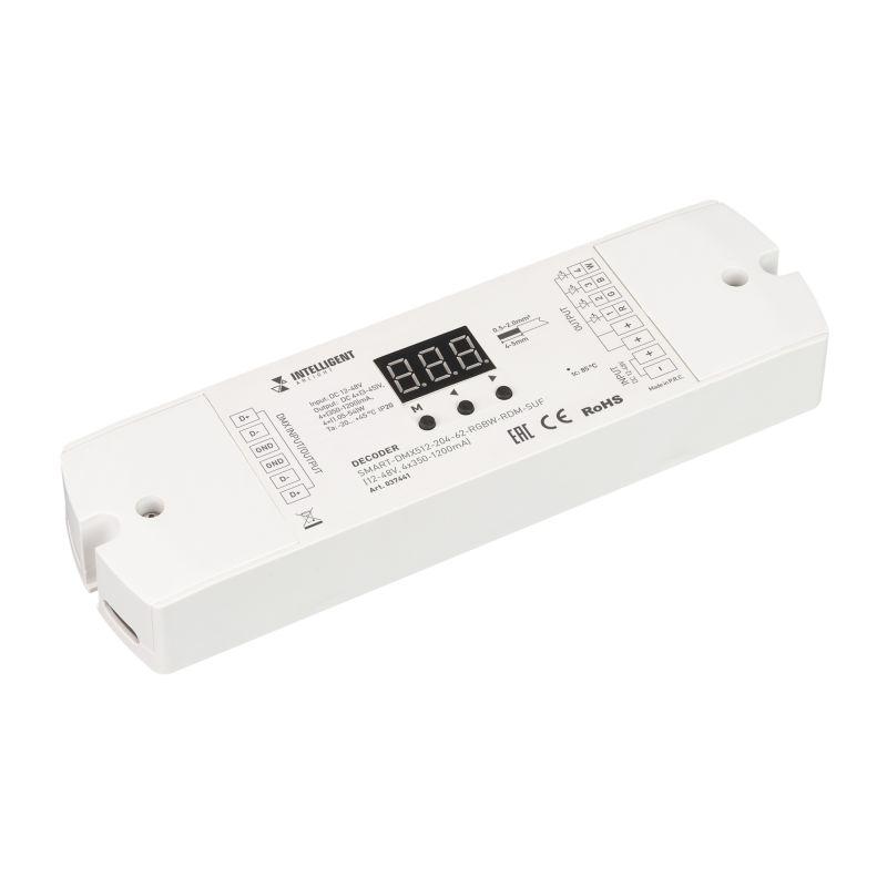 декодер smart-dmx512-204-62-rgbw-rdm-suf (12-48в 4х350-1200ма) ip20 пластик intelligent arlight 037441 от BTSprom.by
