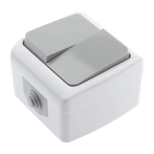  Выключатель 2-кл. ОП 10А 250В IP54 сер. Atlantic 5-104-03 Intro Б0050943 фото в каталоге от BTSprom.by