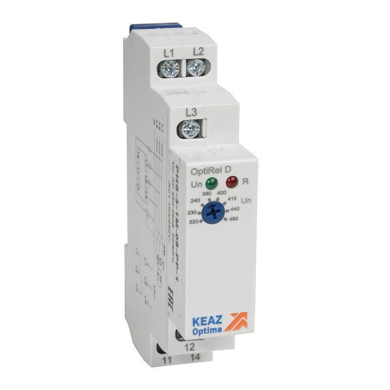 реле контроля фаз optirel d phs-3-1m-08-pp-1 без настр повышенного/пониженного асимметрии 3ф 1со кэаз 331992 от BTSprom.by
