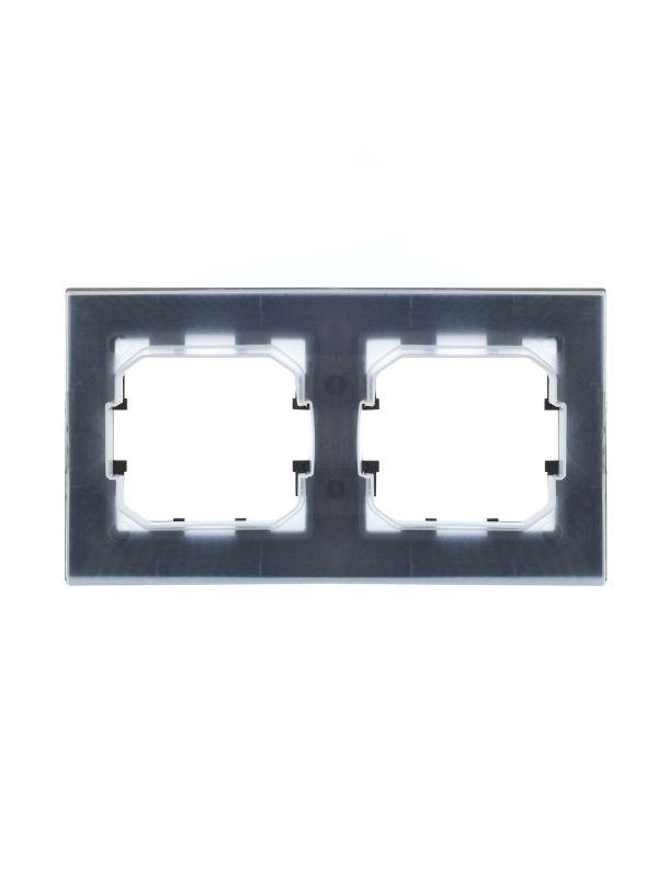  Рамка 2-м IP44 BRITE РУ-2-БрС-44 сталь IEK BR-M22-44-K46 фото в каталоге от BTSprom.by