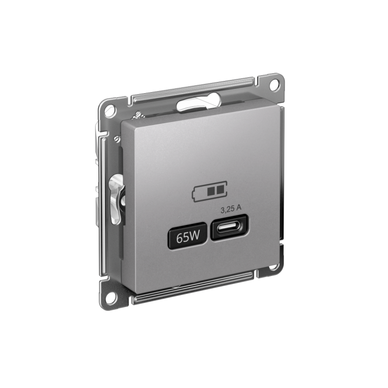 розетка usb atlasdesign тип c 65вт qc pd высокоскор. зу механизм алюм. se atn000327 от BTSprom.by