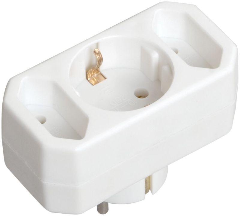 разветвитель 3-м 16а ip20 т-01/01-2 1-м кругл. + 2-м плоск. iek wtp10-16-21 от BTSprom.by