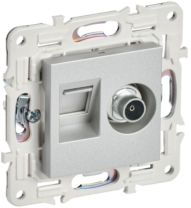 розетка двойная tv+rj45 кат.5e skandy sk-a14s серебр. iek sk-ak20-1-k23 от BTSprom.by