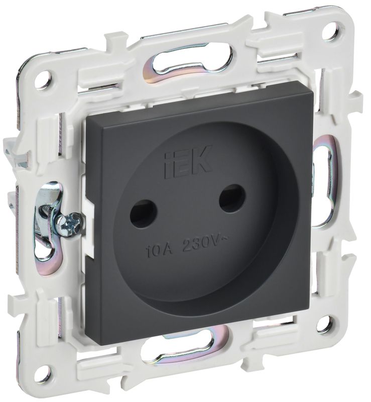 розетка skandy 10а без заземл. защ. шторки sk-r01t титан iek sk-r13-10-k48 от BTSprom.by