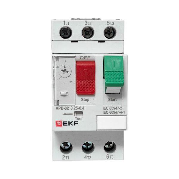  Выключатель автоматический для защиты двигателя АПД-32 0.25-0.4А EKF apd-me-0.4 фото в каталоге от BTSprom.by