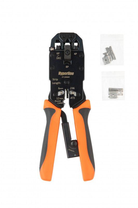 инструмент ht-2008ar обжимной для rj45 rj12 rj11 (8p8c 6p6c 4p4c) проф. с храповым механизмом hyperline 35549 от BTSprom.by
