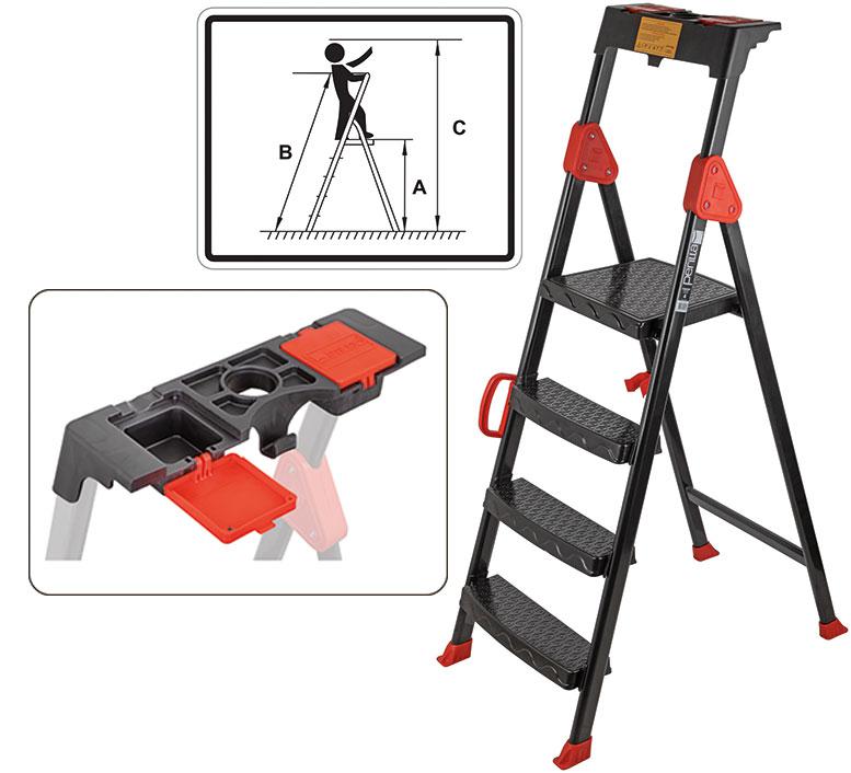 лестница-стремянка стальная "comfort" 5 ступеней fit 65378 от BTSprom.by