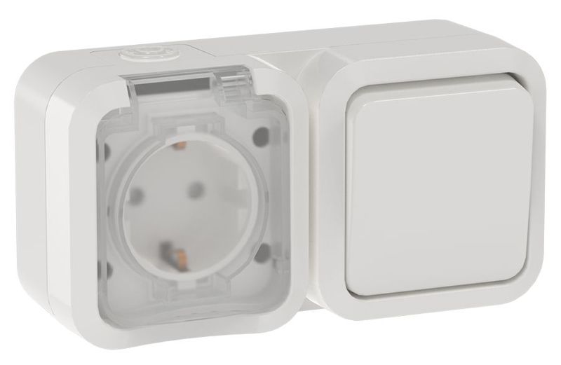 блок оп tors ts342 (розетка + выключатель) 16а ip55 горизонт. бел. iek ts-g10-6-55-v-k01 от BTSprom.by