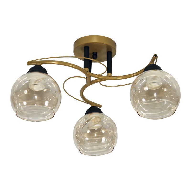 светильник "лия" 131 (плафон 8425) нпб 01-3х60-187 e27 (им) потолочн. зол./черн. элетех 1005405438 от BTSprom.by