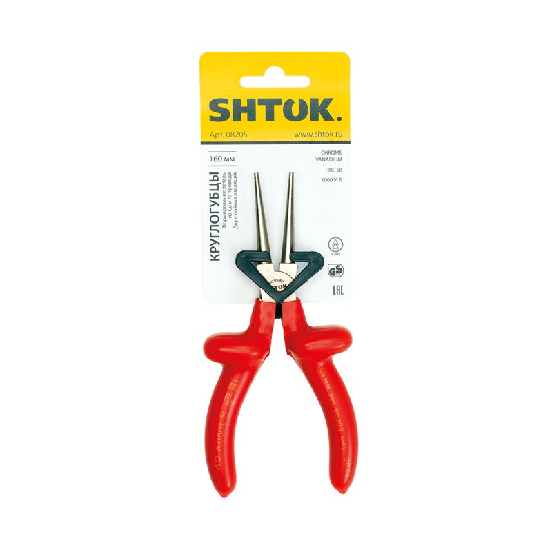 круглогубцы диэлектрические 1000в 160мм (08205) shtok 376291 от BTSprom.by