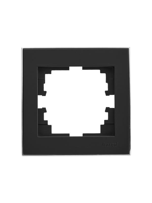 рамка 1-м rain горизонт. черн. бархат + хром. lezard 703-4225-146 от BTSprom.by
