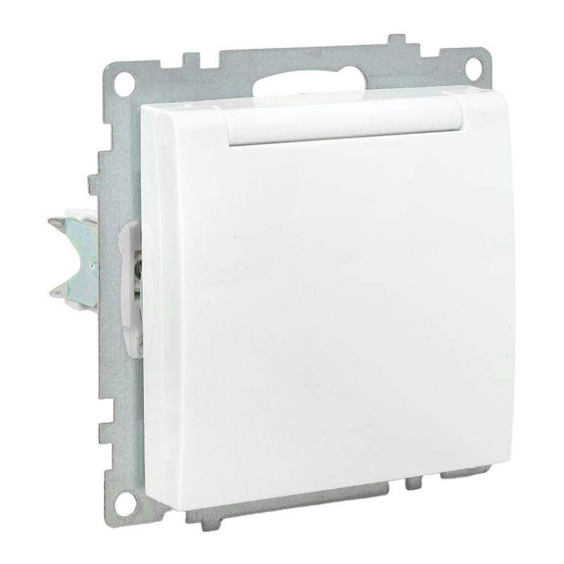  Механизм розетки 1-м Валенсия 16А IP44 с заземл. защ. шторки с крышкой бел. PROxima EKF EWV10-124-90 фото в каталоге от BTSprom.by