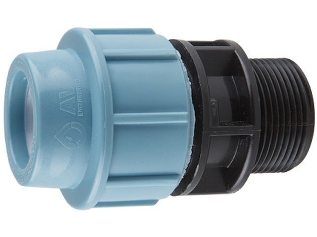 ниппель пэ 63 х 2" нар., av engineering (полипропилен, макс.  16 бар, макс.  40 °с) ave10663002 от BTSprom.by