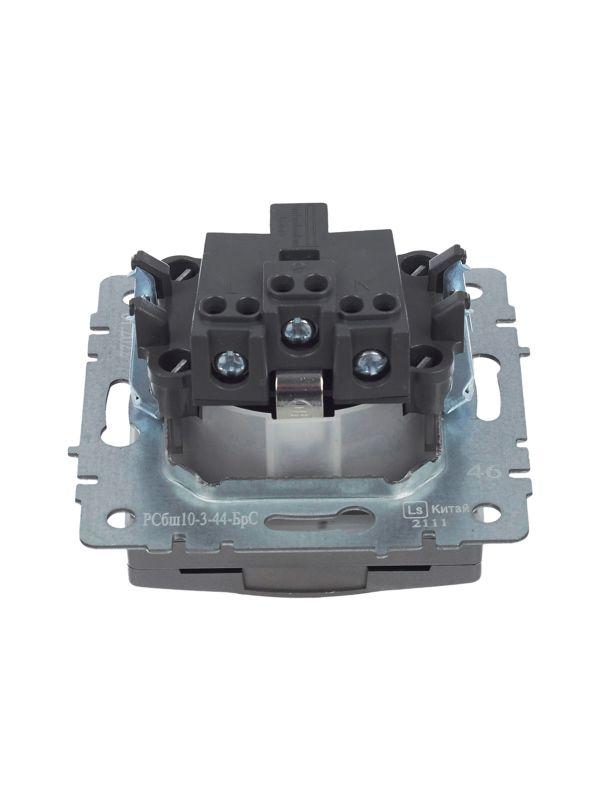  Розетка BRITE РСбш10-3-44-БрС 16А IP44 с заземл. защ. шторки с крышкой механизм сталь IEK BR-R16-16-44-K46 фото в каталоге от BTSprom.by
