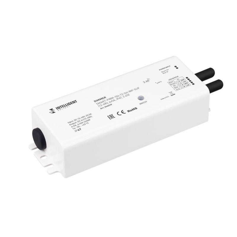 диммер smart-pwm-104-72-sh-wp-suf (12-48в 4х5а ip67 2.4g) ip67 пластик intelligent arlight 046519 от BTSprom.by