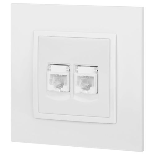  Розетка компьютерная 2-м Elegance 14-3108-01 RJ45 IP20 механизм бел. Эра Б0034308 фото в каталоге от BTSprom.by