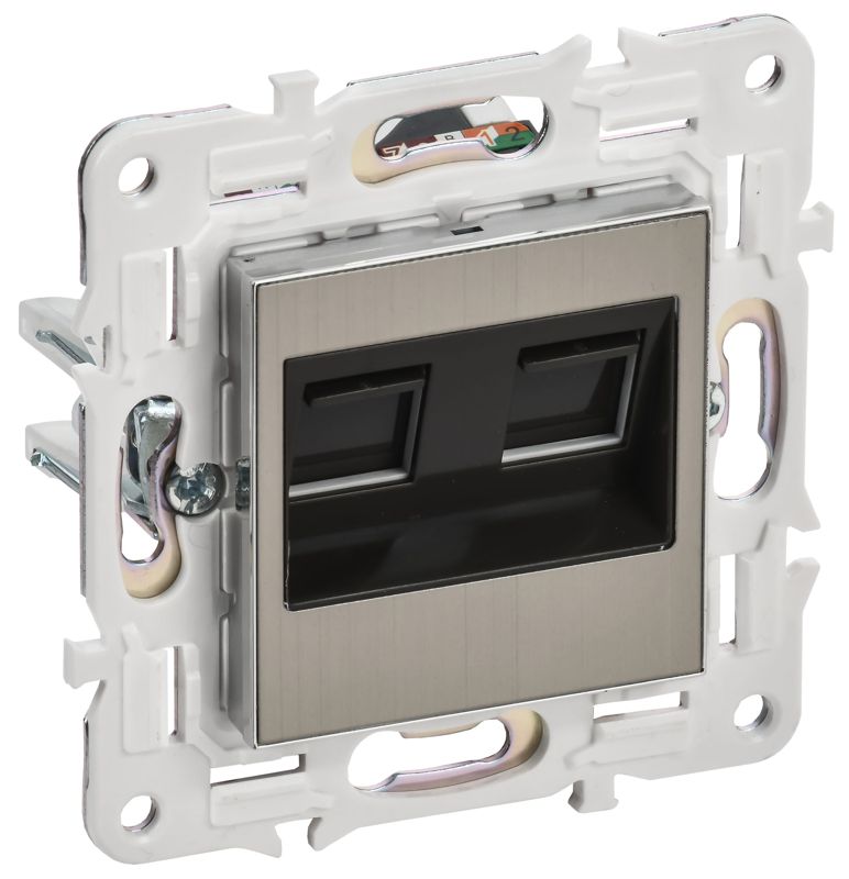 розетка компьютерная двойн. rj45 кат.6 skandy sk-k04n никель iek sk-k20-2-k50 от BTSprom.by