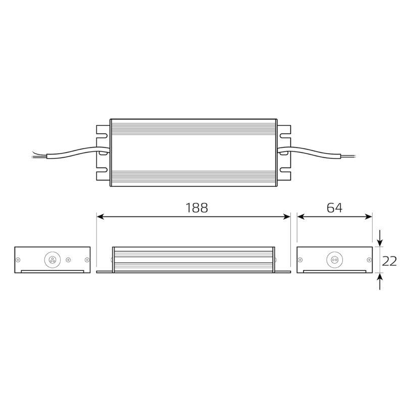  Блок питания для светодиодной ленты Basic 150Вт 12В IP67 герметичный (драйвер) GAUSS BT524 фото в каталоге от BTSprom.by
