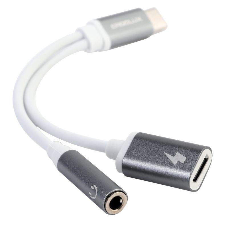  Адаптер звук+зарядка ELX-CSA02-C01 Type C 2 Type C-3.5мм 8см блистер бел. ERGOLUX 15291 фото в каталоге от BTSprom.by