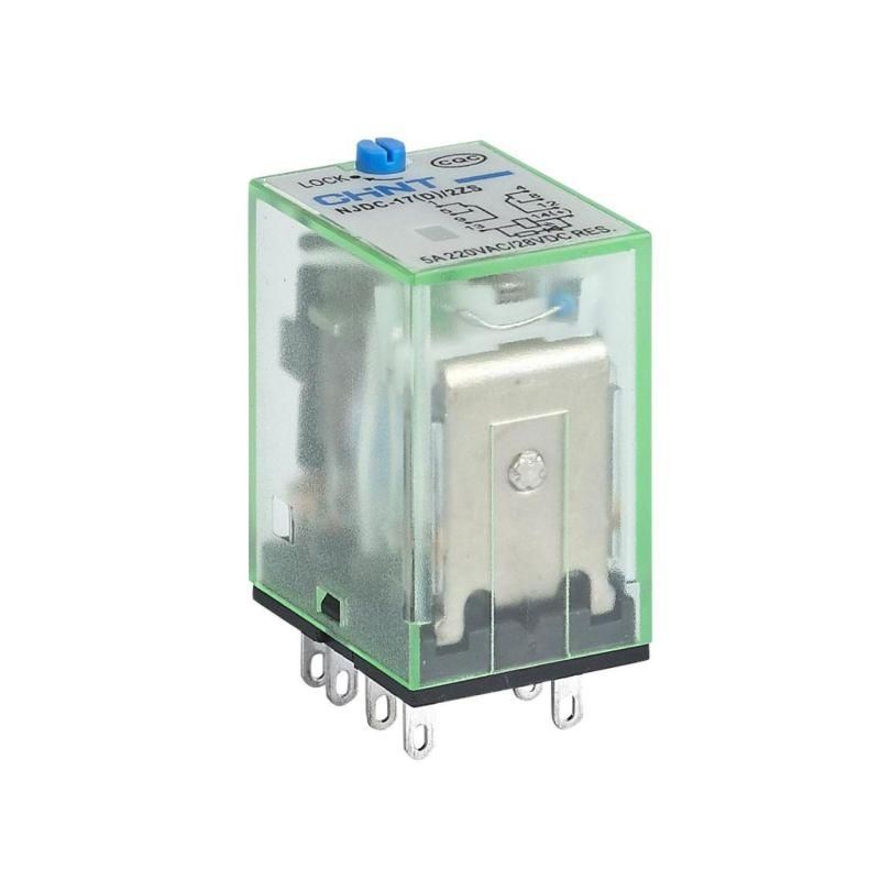 реле промежуточное с кнопкой тестирования njdc-17/2zs 2 конт. 5а dc24в (r) chint 651154 от BTSprom.by
