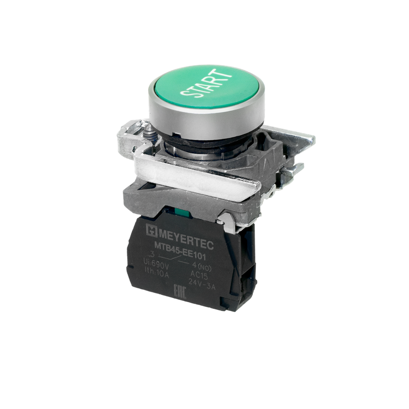 кнопка плоская маркировка "start" 1no ip65 металл mtb4-ba31601 зел. овен 137127 от BTSprom.by